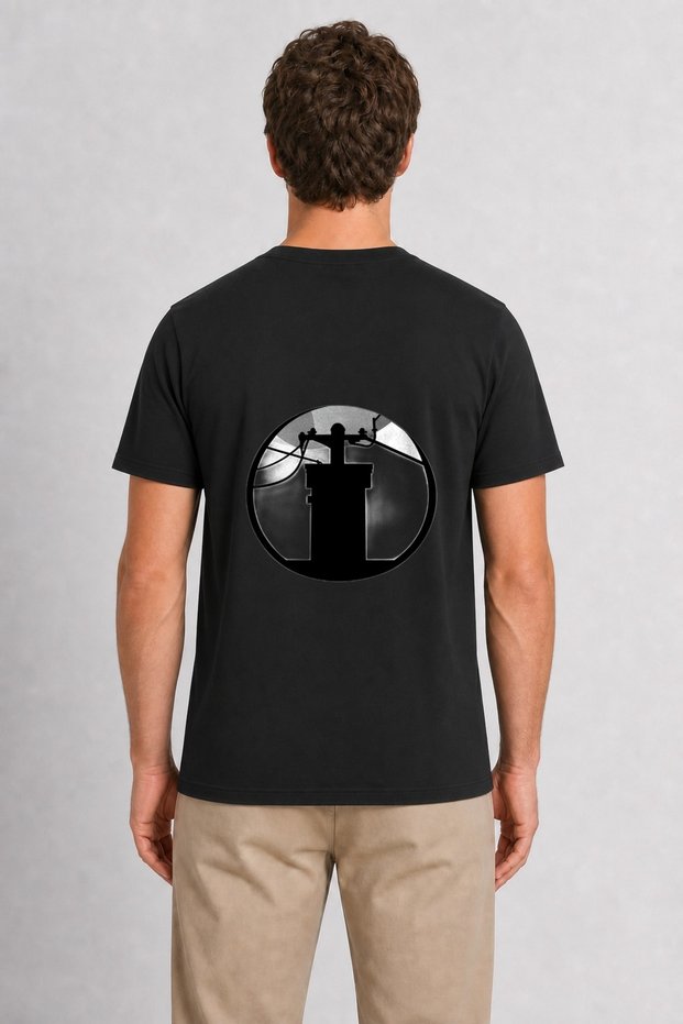 Men's Electrical Transformer Box Harness Design - Back Print - Black