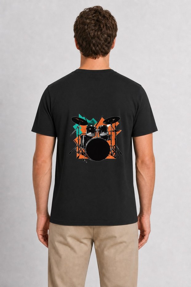 Men's City Rhythms Modern Street Design - Back Print - Black