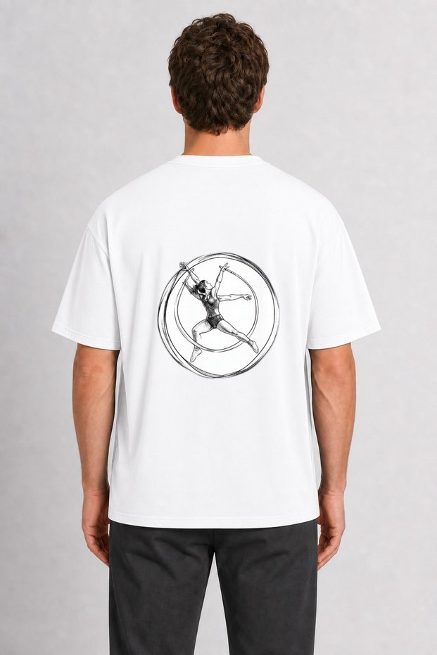 Men's Modern Rhythmic Gymnastics Moving Image - Back Print - White