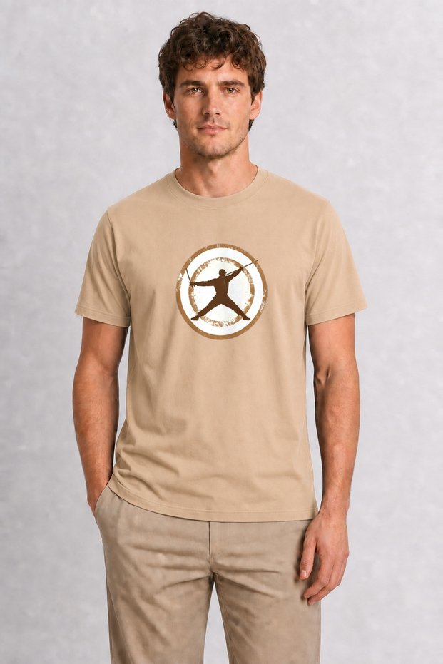 Men's Retro Fencing Posture - Cream