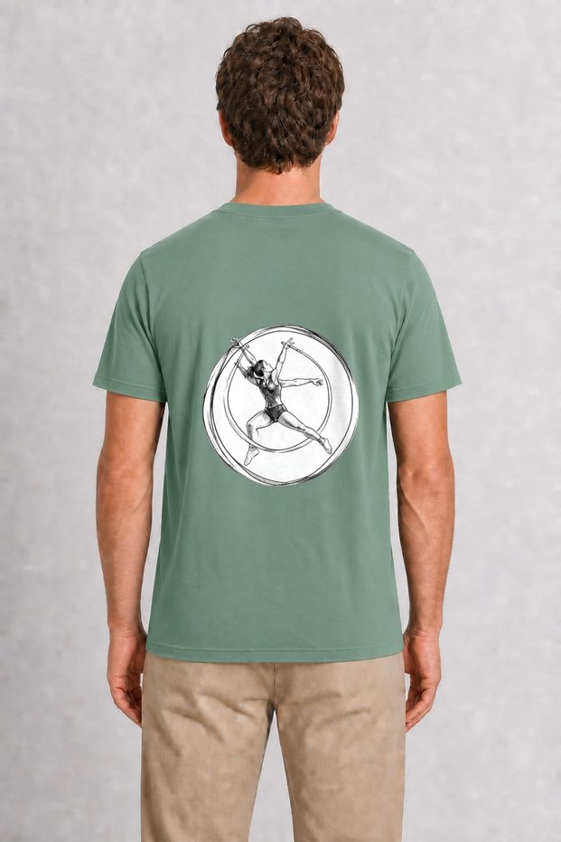 Men's Modern Rhythmic Gymnastics Moving Visual - Back Print - Green