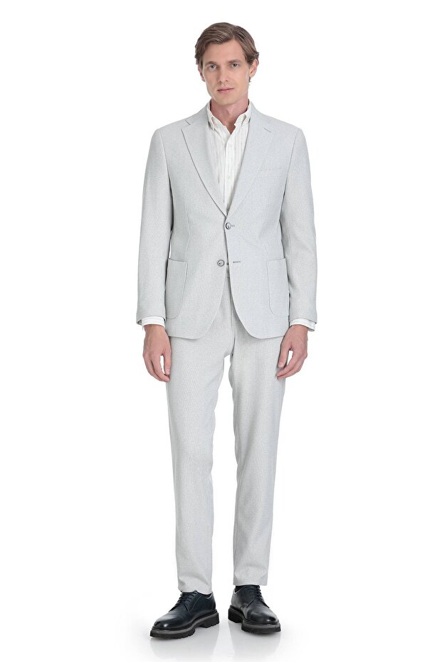 Gray Regular Fit Double Breasted Suit