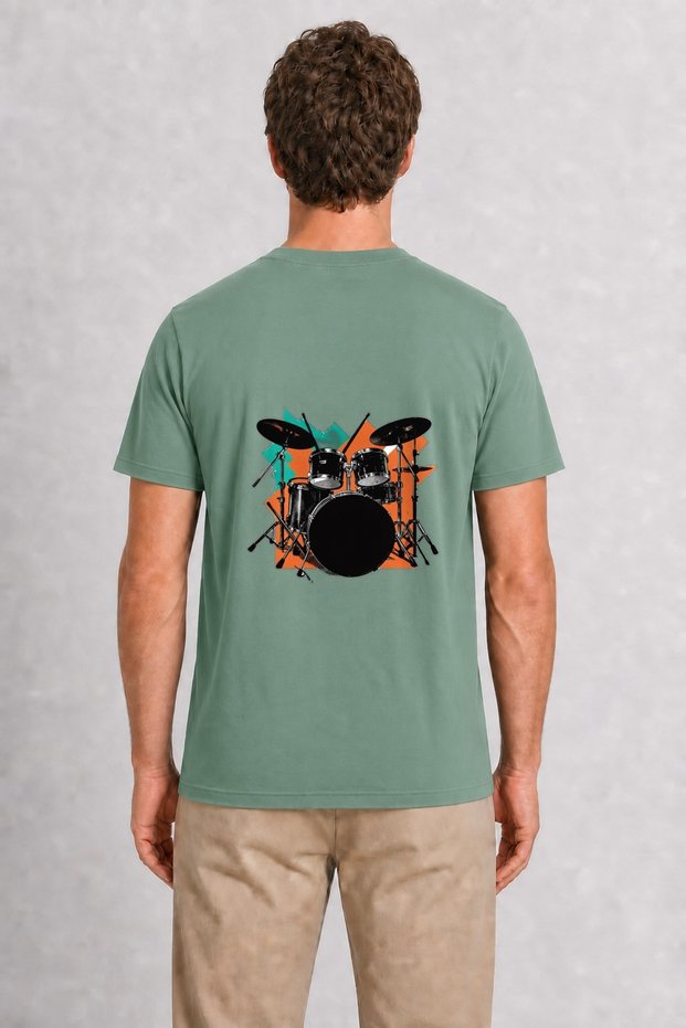 Men's City Rhythms Modern Street Design - Back Print - Green