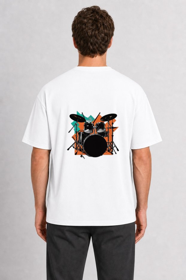 Men's City Rhythms Modern Street Design - Back Print - White