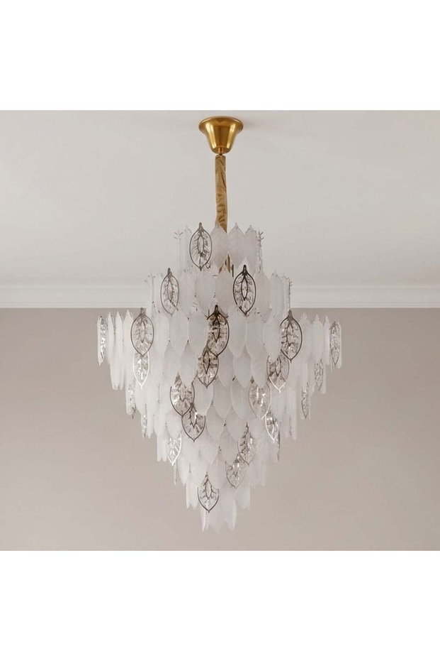 Abels 57 Lights Staircase Chandelier Adjustable 4 Meter Gold, Glass, Stainless Steel