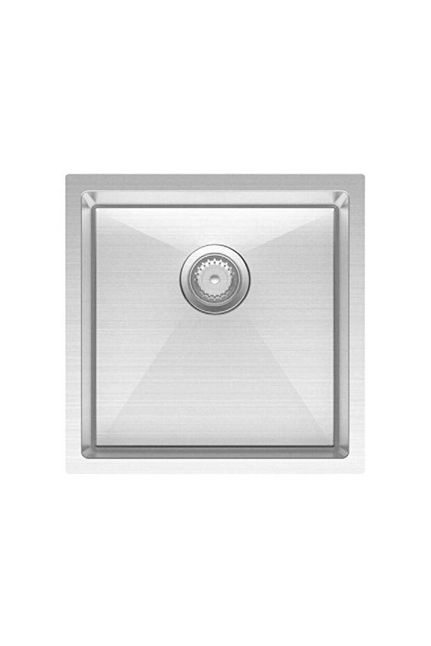 Elite Stainless Steel Kitchen Sink - Brushed Silver - 45x45x20 Cm, Single Bowl
