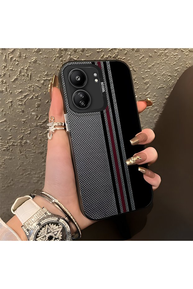 Poco C65 Compatible High-Quality Stylish Vertical Stripe Pattern Hard Case, Shock Protection