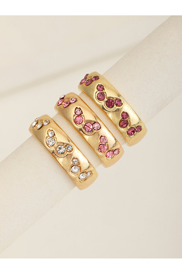 Girls Set of 3 - Embellished Butterfly Rings