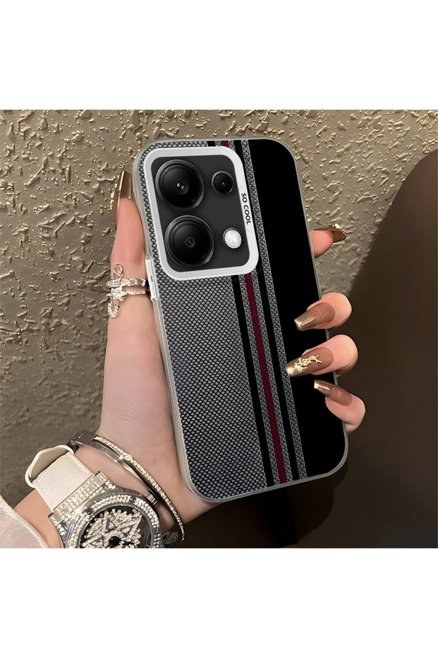 Poco M6 Pro 4g Compatible High Quality Stylish Vertical Stripe Pattern Hard Case, Shock Protection
