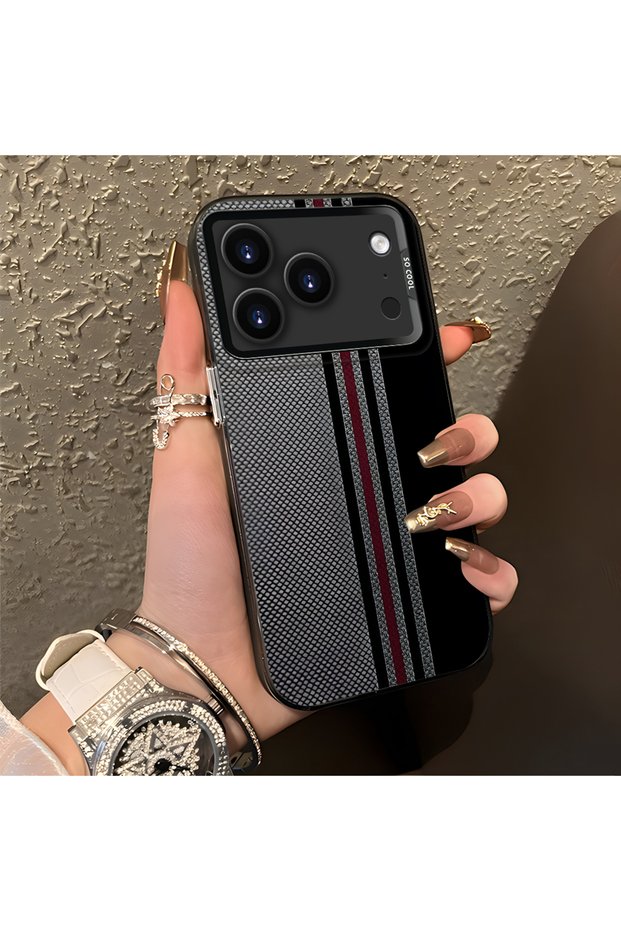 iPhone 17 Pro Compatible High-Quality Stylish Vertical Stripe Pattern Hard Case, Shock Protection