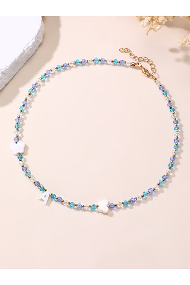 Girls Multi-Color Beaded Necklace with Butterfly Charm