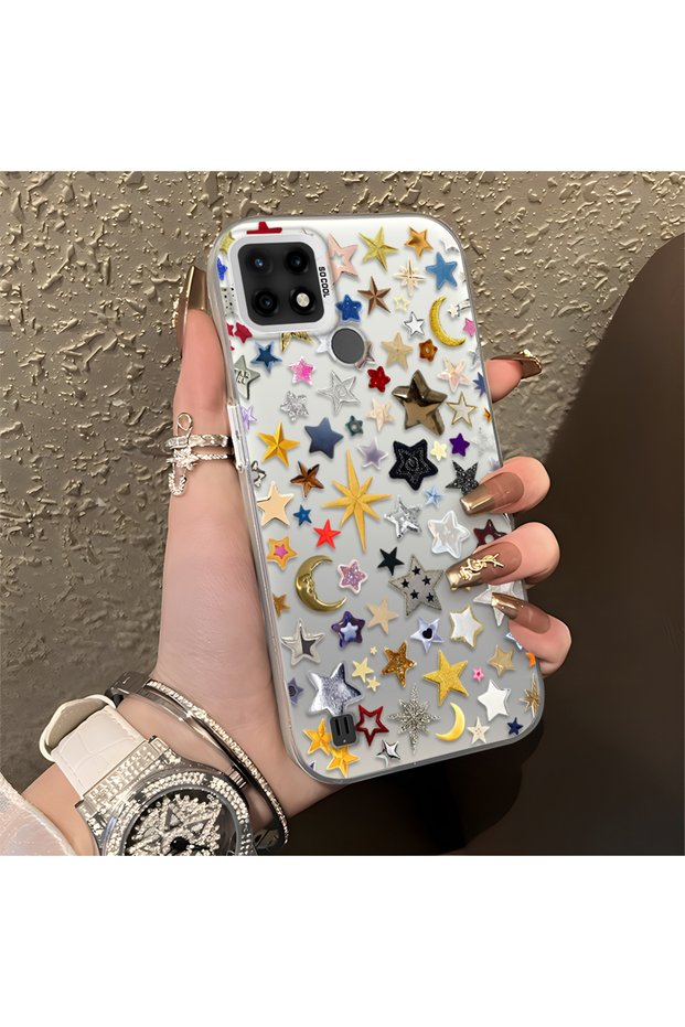Realme C21 Compatible Fantastic Star Moon Pattern Case, Durable Hard Case