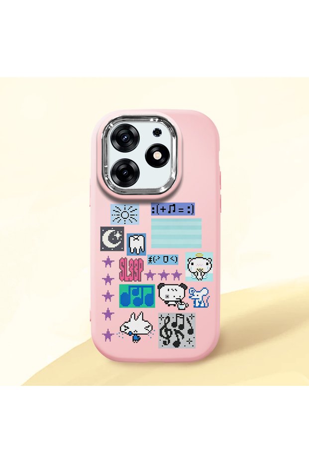 Pink Silicone Case Compatible with Tecno Spark 10 Pro (Ki7) with Shock-Absorbing Camera Protections