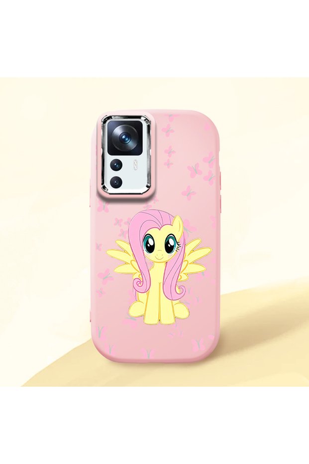 Mi 12t Compatible Shock-Absorbing Camera Protected Pink Silicone Case Fluttershy