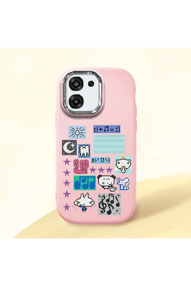 Oppo A6 Pro 4G/5G Compatible Shock-Absorbing Camera Protected Pink Silicone Case