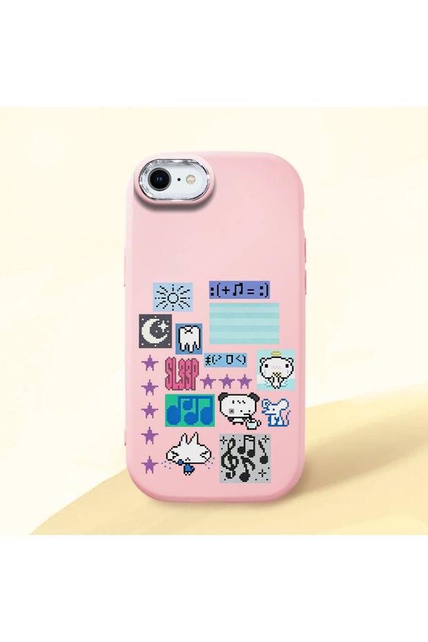 Pink Silicone Case with Shock-Absorbing Camera Protections Compatible with iPhone 7/8/Se 2020 2022