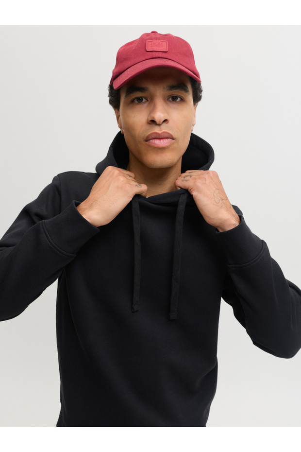 Black Plain Pullover Hoodie