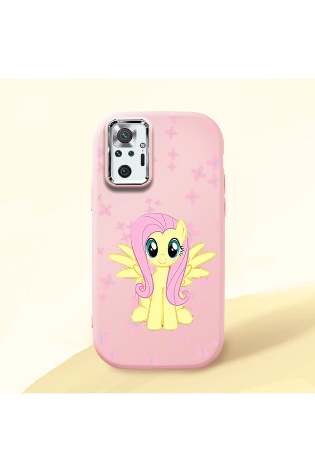 Redmi Note 10 Pro Compatible Shock-Absorbing Camera Protected Pink Silicone Case Fluttershy