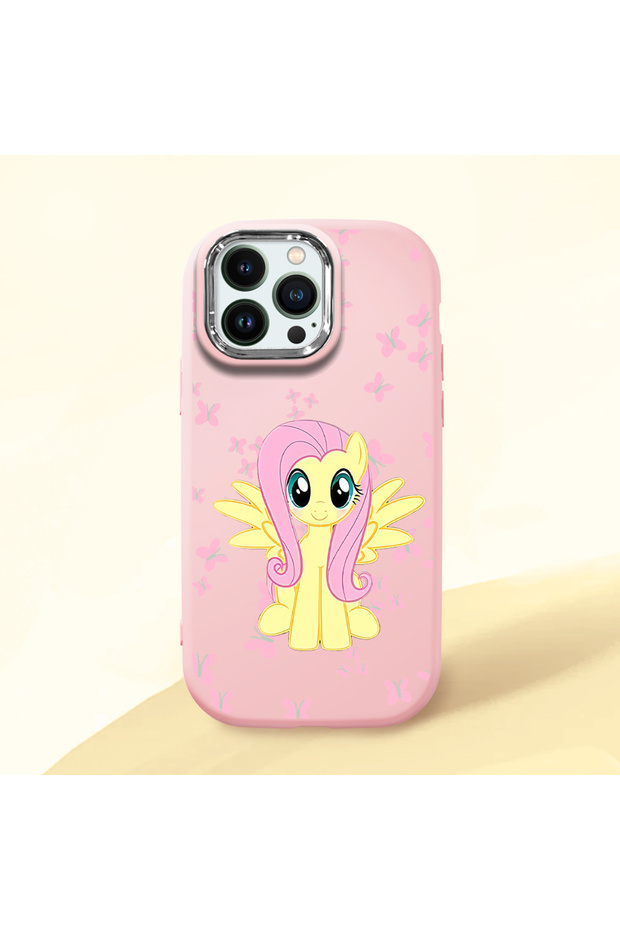 حافظة سيليكون وردية متوافقة مع هاتف iPhone 12 Pro Max مع حماية للكاميرا ممتصة للصدمات Fluttershy