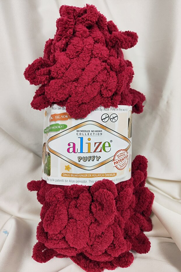 Puffy Cherry Hand Knitting Yarn 100Gr. 9Mt. (Pack of 5) - Color: 107