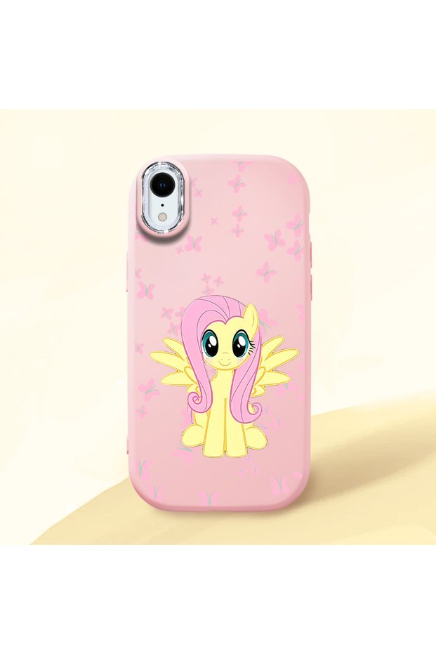 iPhone Xr Compatible Shock-Absorbing Camera Protected Pink Silicone Case Fluttershy