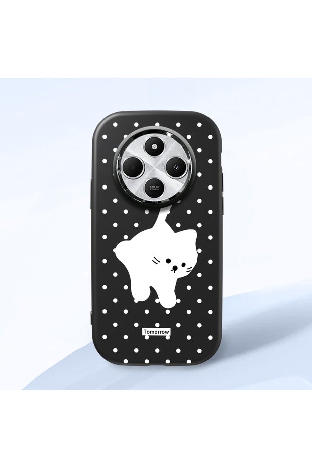 Redmi A4 Compatible Shock-Absorbing Camera Protected Black Silicone Case Cat