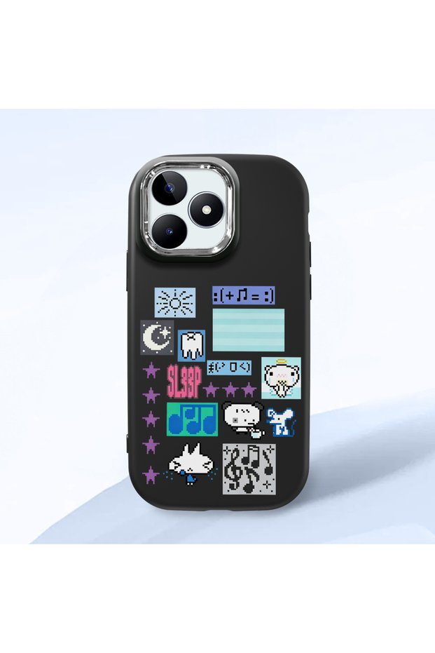 Realme Note 50 Compatible Shock-Absorbing Camera Protected Black Silicone Case