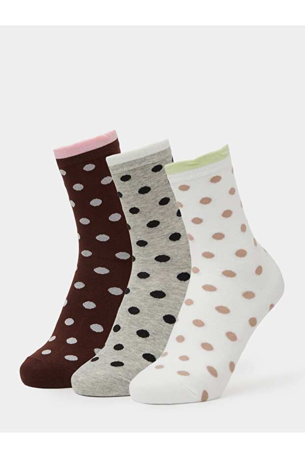 Pack of 3 - Multi-Color Polka Dot Ankle Length Socks