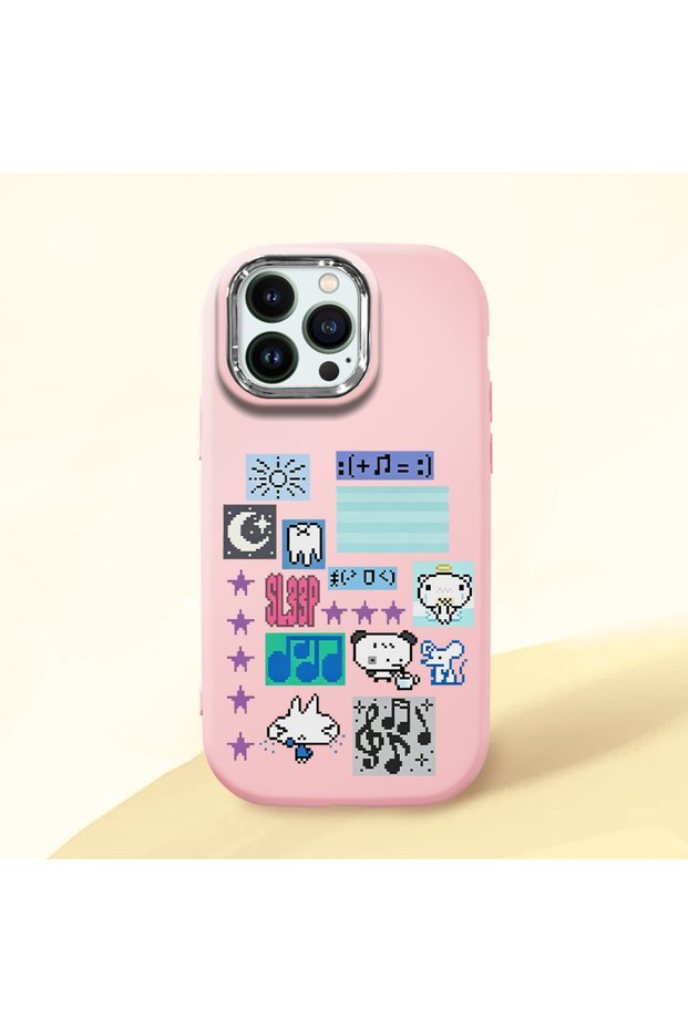 Pink Silicone Case Compatible with iPhone 14 Pro with Shock-Absorbing Camera Protections