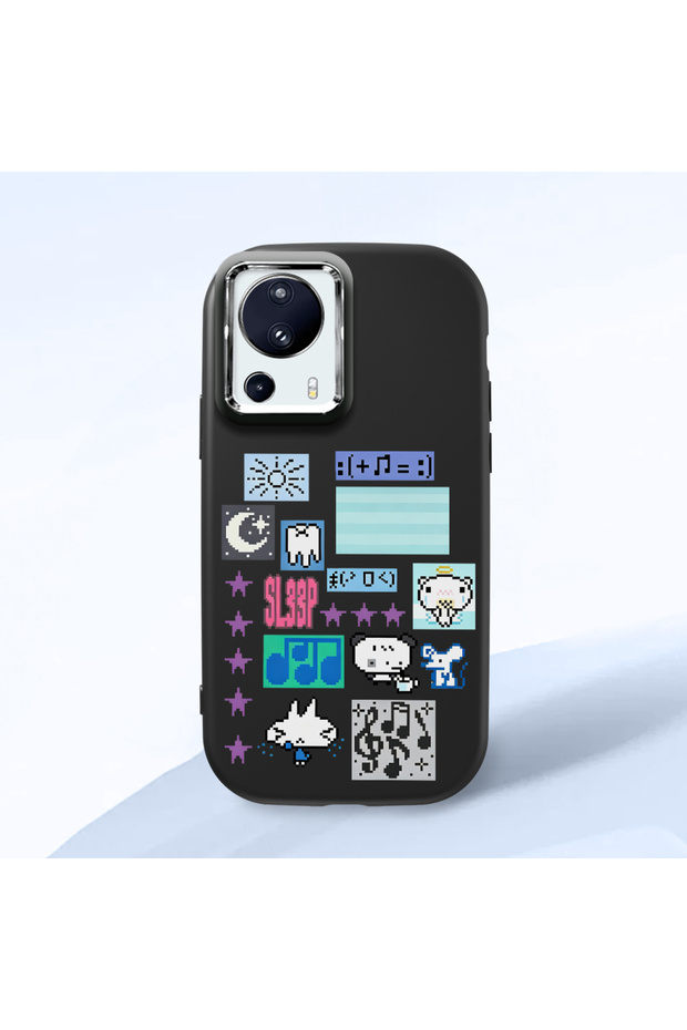 Mi 13 Lite Compatible Black Silicone Case with Shock-Absorbing Camera Protections