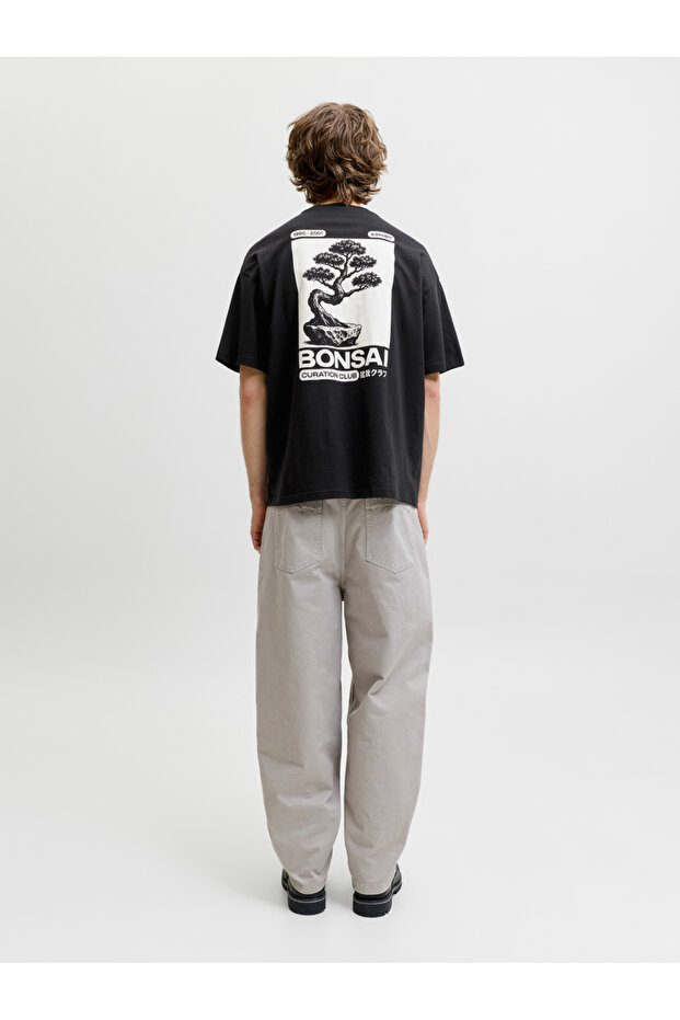 Black Graphic Print Cotton T-Shirt