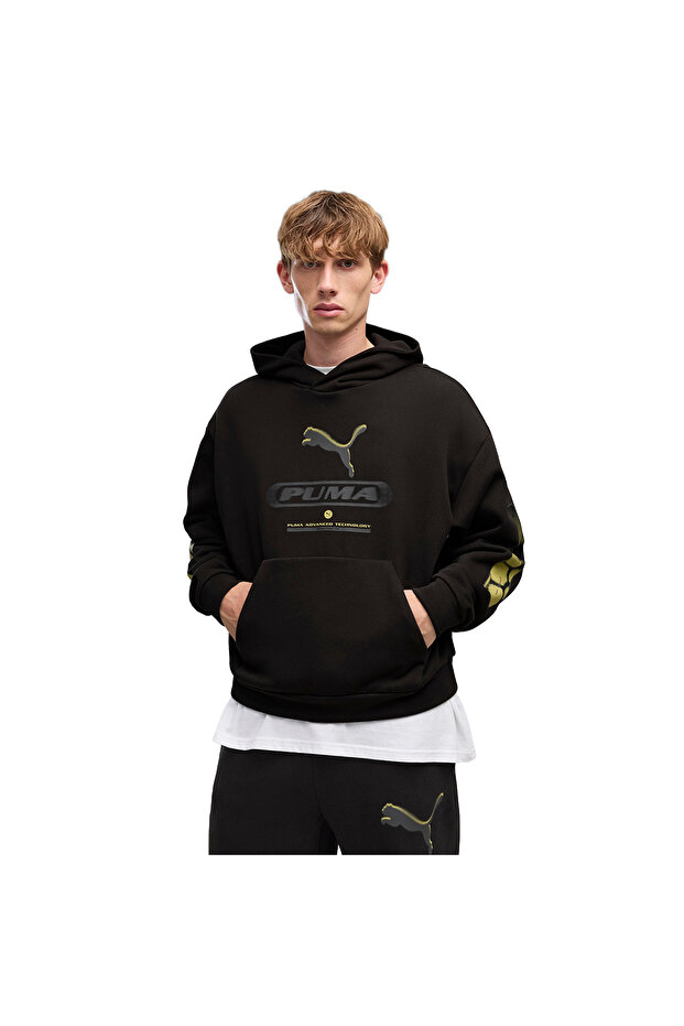 Sport Street Boxy Graphic Men's Black Casual Style Sweatshirt 69432201