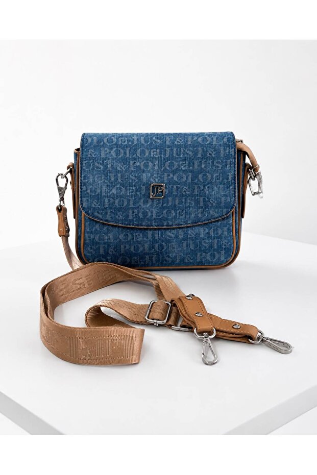 Women's Denim Pattern Waterproof Adjustable Strap Shoulder Bag