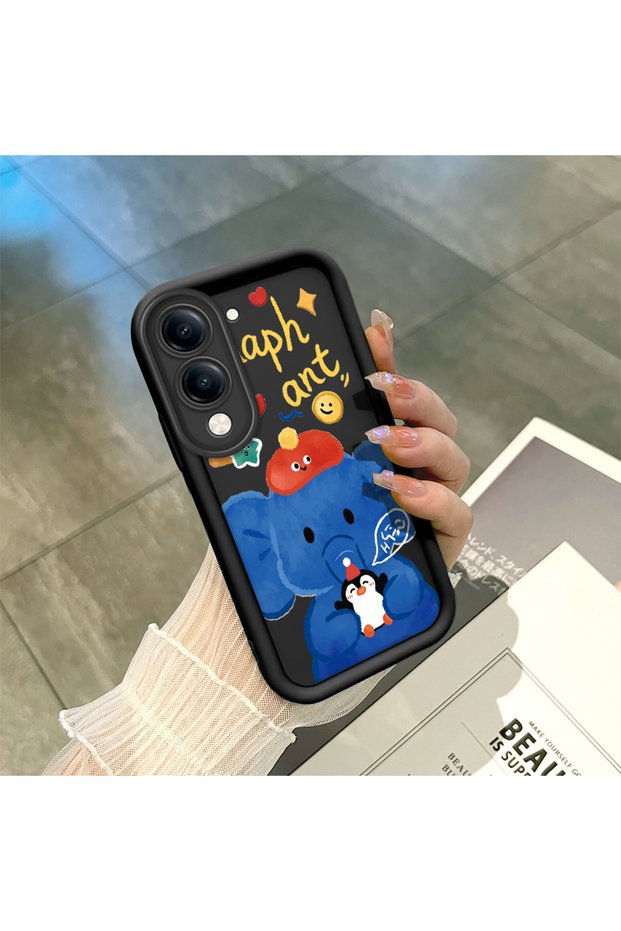 Vivo Y04/Y19/Y29S Compatible Black Silicone Case Shockproof with Camera Protection