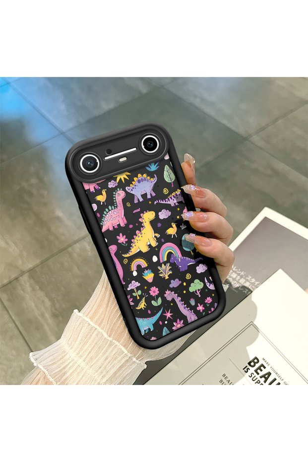 Tecno Spark Slim/Pova Slim Compatible Shockproof Camera Protected Black Silicone Stylish Print Case