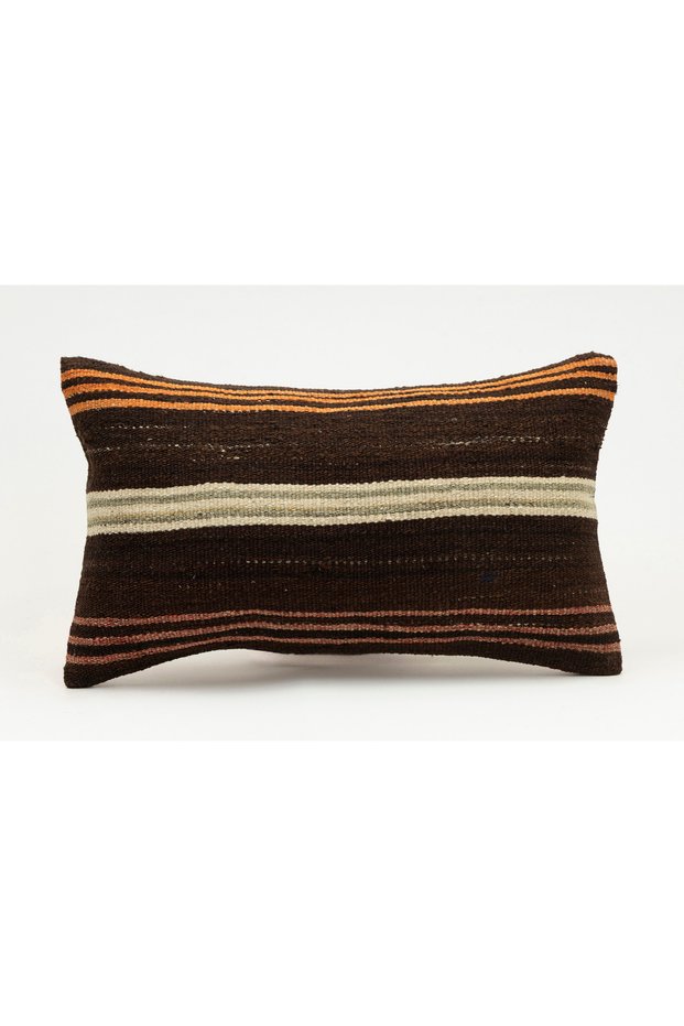 Handmade Vintage Throw Pillow Cover Made from Old Kilim, Wool, 30X50 cm