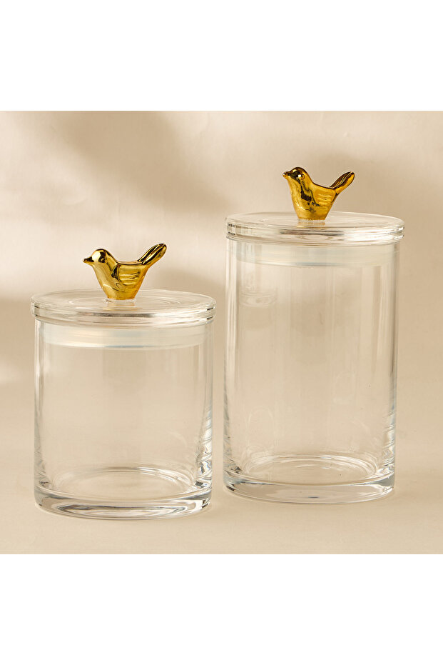 Bird Accent Glass Canister - 500 ml