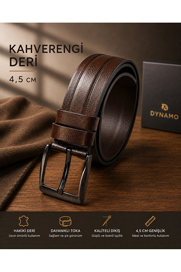 Genuine Leather Men's Belt – Brown