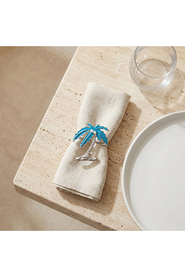 Floral Textured Napkin Ring - Set of 4