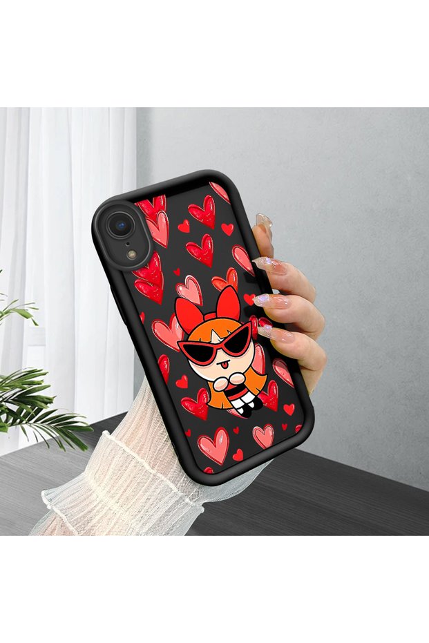 iPhone Xr Compatible Black Silicone Case with Shockproof Camera Protection