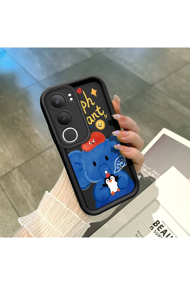 Vivo Y19S 4G/Y19S Pro Compatible Black Silicone Case Shockproof with Camera Protection