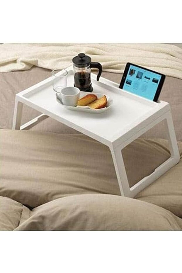 Laptop Table Made of Plastic Suitable for Office, Bed, Breakfast Serving Tray, Foldable and Suitable for Readers