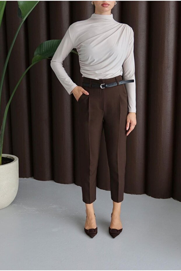 Brown Belted Trousers - 2Y3790