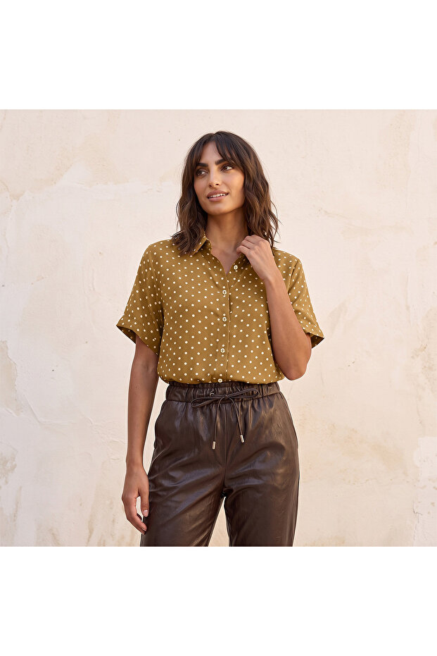 SHORT SLEEVE FLARE SHIRT