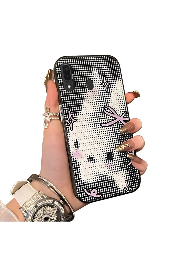 Samsung Galaxy A30/A20 Compatible Hard Acrylic Back Silicone Edge Lens Protection Case