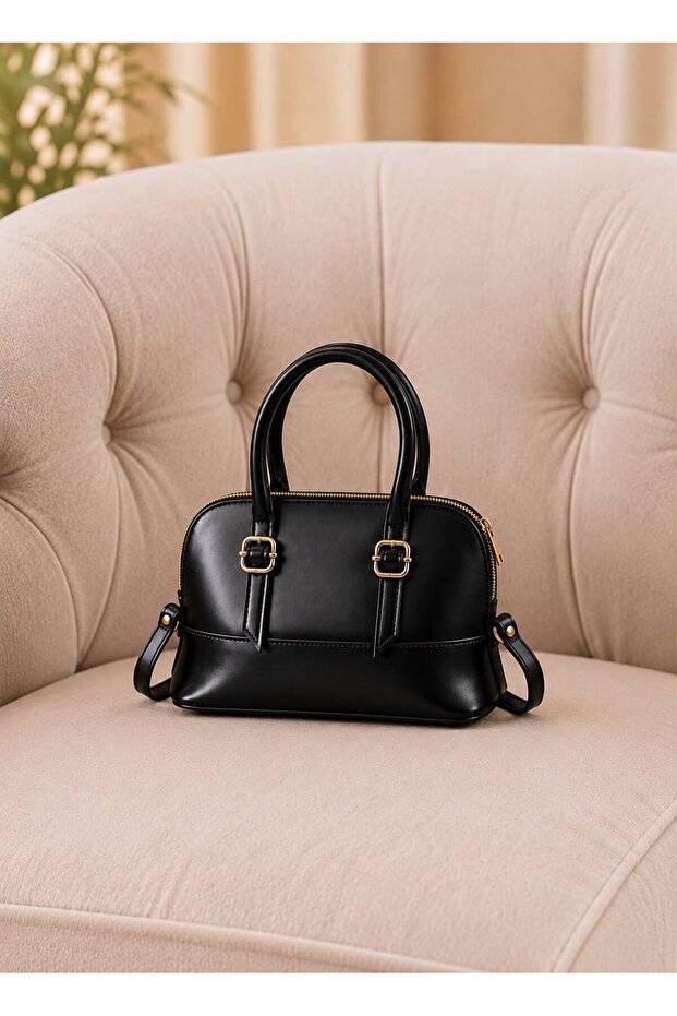 Women's Special Design Black Baguette Bag