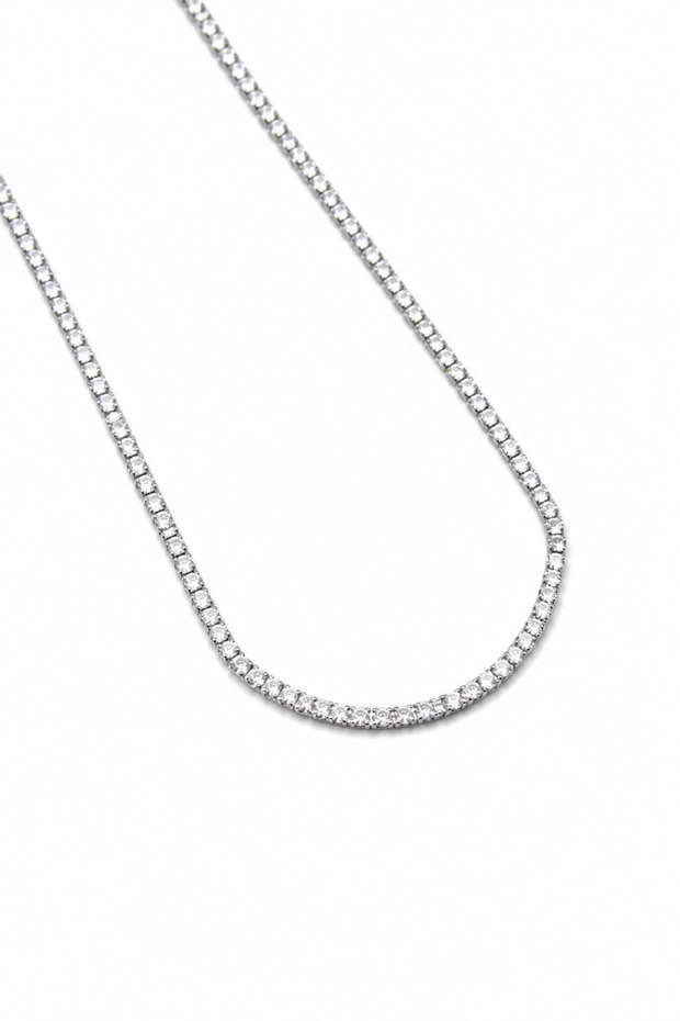 Single Row Sparkling Non-Rotating Waterway Necklace 3 mm
