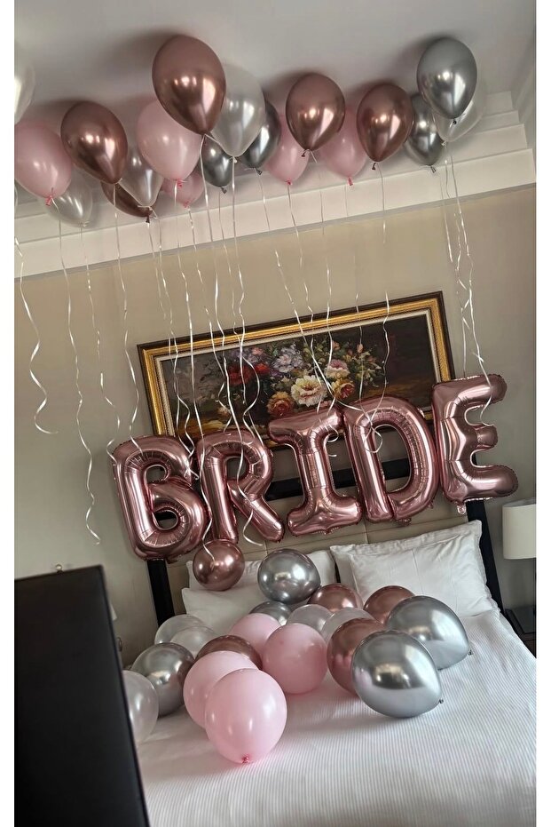 Foil Rose Bride Balloon 85 cm and 20 Balloons