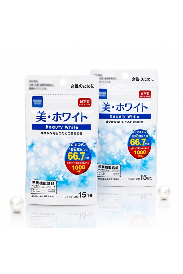 Beauty White Tablets, 15-Day Supply, 1000 mg Formula, Convenient Daily Beauty & Wellness Tablets