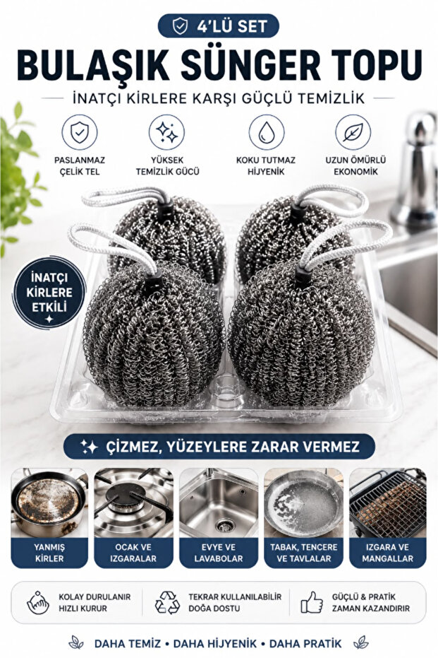4 magic inox dish cleaning balls stainless steel dish sponge